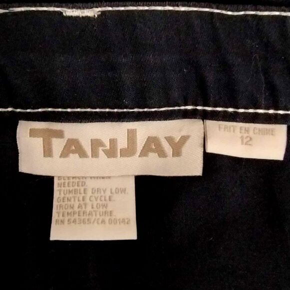 TanJay Women's Navy and White Stitching Chino Pants Size 12 - Picture 7 of 8